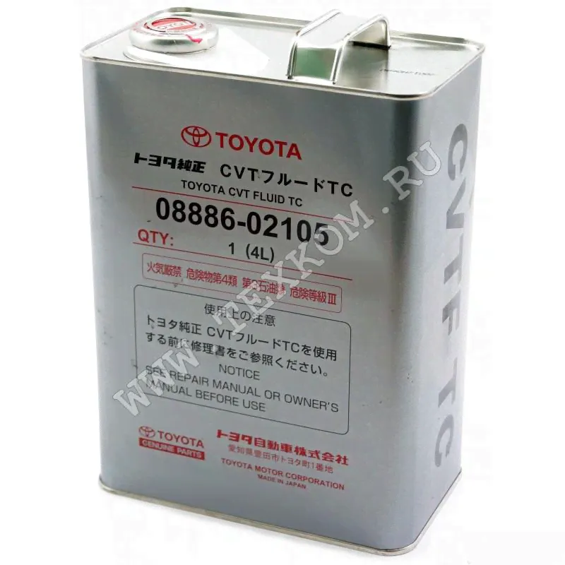 Масло трансмиссионное TOYOTA CVT TC красное 4л